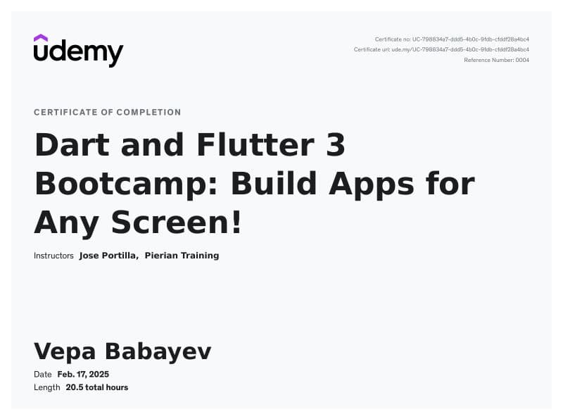 Dart and Flutter 3 Bootcamp: Build Apps for Any Screen